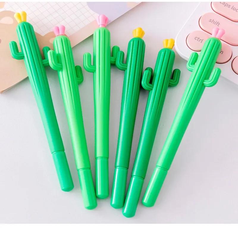 wholesale Cartoon Cactus Gel Pens Smooth Cute Writing Pen Korean Stationery for Students & Gifts YLE041