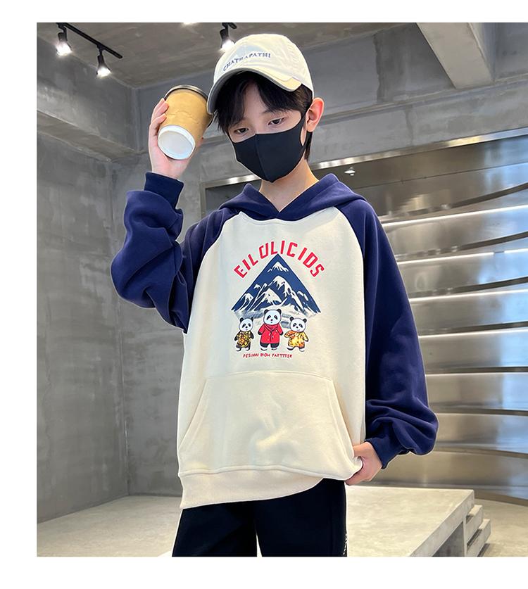 Boys' hoodie, spring and autumn hooded, children's boys' trendy coat, Korean version sports loose and trendy casual clothes top