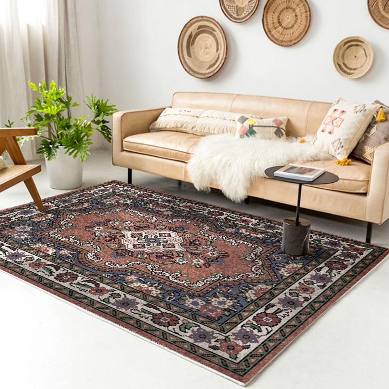 Retro Europäischer Teppich Wohnzimmer Große Fläche Dekoration Sofa Bereich Teppiche für Schlafzimmer Garderobe Rutschfeste Bodenmatten