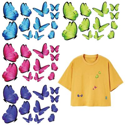 Kleine Größe Schmetterling Set Applikation Kleidung Thermopresse Vinyl A-Level Waschbare Hoodies Tops DIY Schmetterling Patch Gesamtgröße 8,5 cm