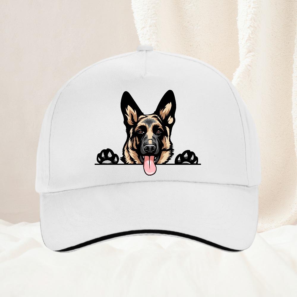 Smiling GerUnisex Shepherd Cartoon Baseball Cap Spring And Summer Snapback Hat Casual Outdoor Streetwear Sports Hat