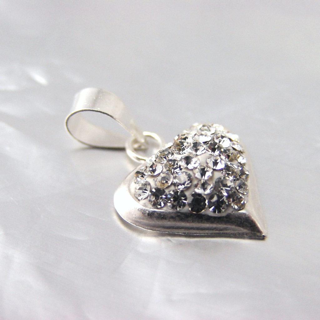 Les Trésors De Lily [F6125] - Pandantiv alb din argint „Cristal dragostei”.