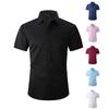 Summer Cotton Men's Short Sleeve Dress Shirt Solid Color Formal Business Button Down Regular Fit for Office Party Daily Wea