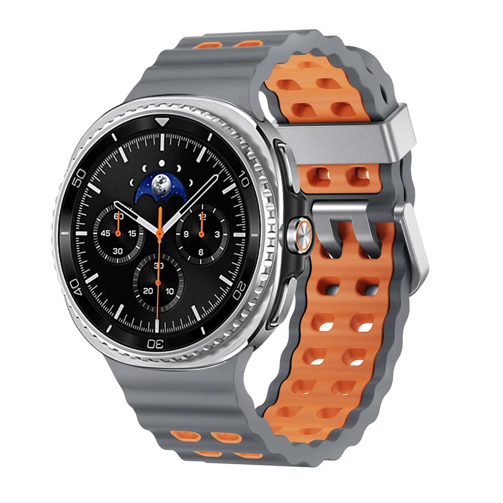 Silicone Strap for Samsung Galaxy Watch 8/8 Classic Sport Breathable Wristband For Galaxy Watch 8 40/44mm Two-Tone Silicone Band