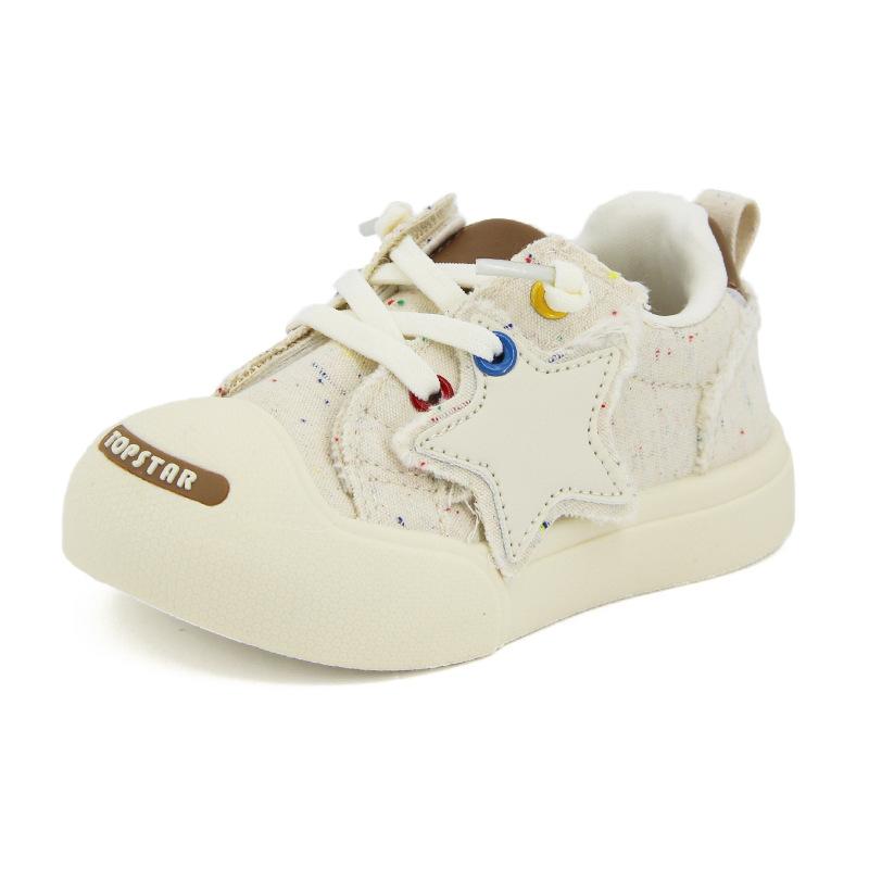 

Корейская версия Laughing Classmates Детская парусиновая обувь для мальчиков и девочек Обувь Star Board Обувь для детского сада Домашняя обувь Осень 31 белый