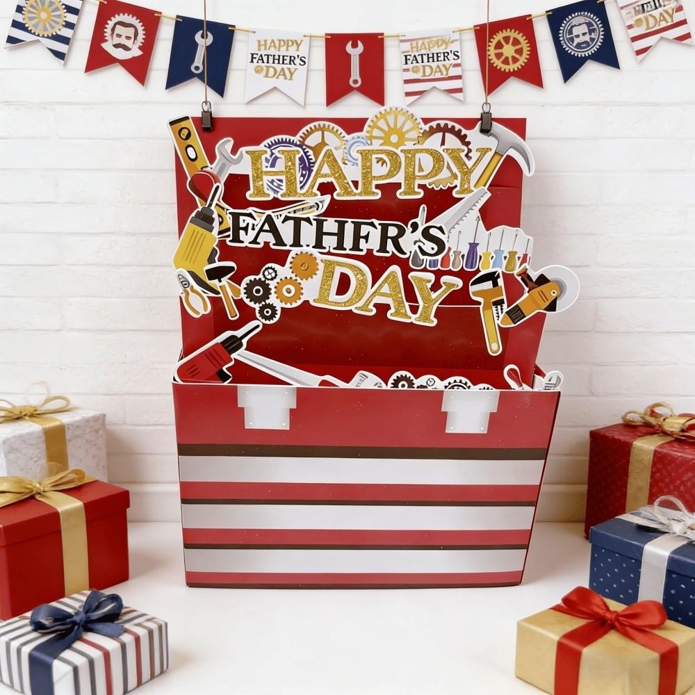 Paper Craft Toolbox Theme Card Handmade Birthday Greeting Card Universal Message Card Parents Gift
