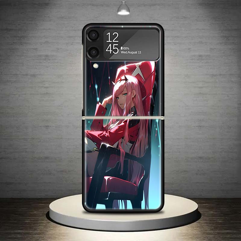 Darling In The FranXX Anime Phone Case For Samsung Galaxy Z Flip 7 6 5 4 3 5G Shockproof Cover Z Flip7 Flip6 ZFlip5 Flip3 Flip4