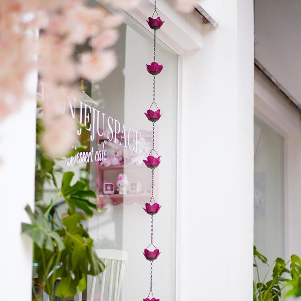 Pavilhão de Parque Metal Taça de Pássaro Corrente de Drenagem de Água da Chuva Carrilhão de Vento