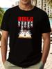 Casual Cotton T-shirt with Creative Cross and Letter Print