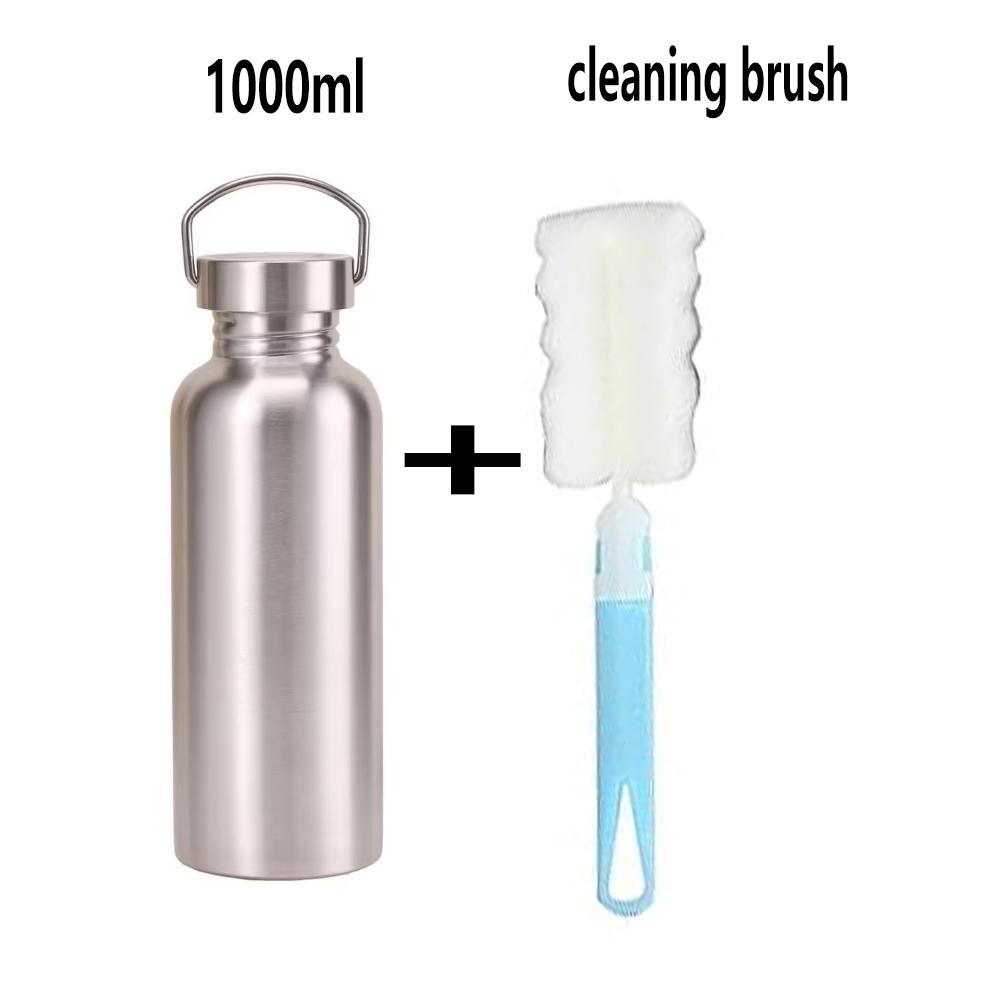 Nerezová termoska 1000 ml/600 ml Jednovrstvá láhev na vodu Opakovaně použitelná a ekologická Vhodná do myčky nádobí/jednoduchý hrnek