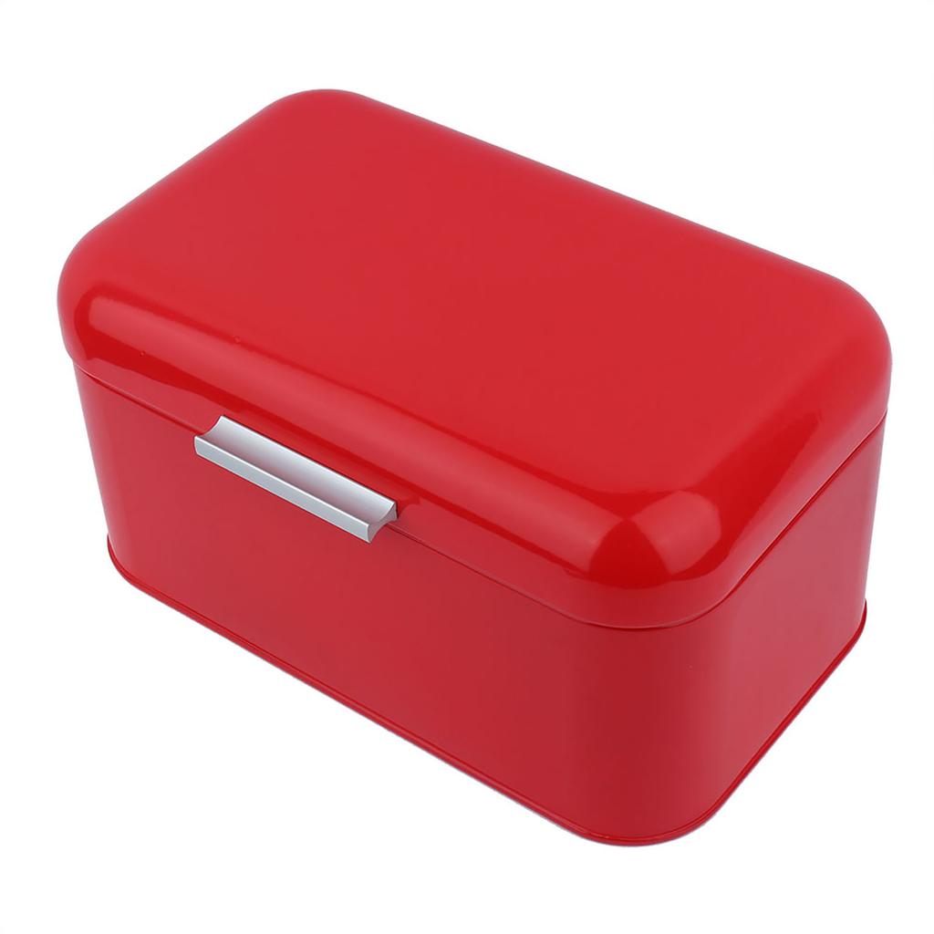 Solid Color Retro Metal Bread Bin Box Large Capacity Kitchen Storage Container