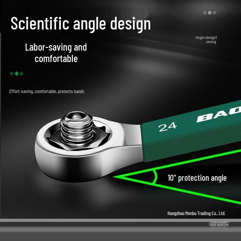 Plum Blossom Double-Ended Labor-Saving Wrench Set with Reinforced Plastic-Dipped Handle