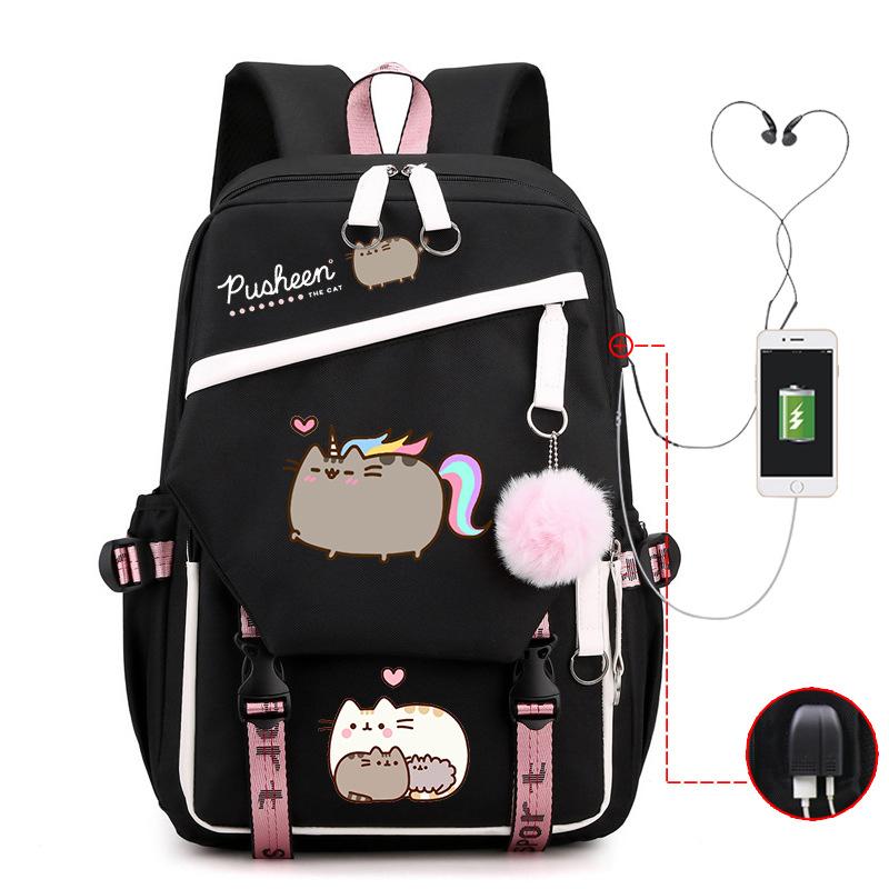 Süßes Cartoon-Muster Großer Rucksack Outdoor-Reisetasche Schulrucksack für Grund- und Sekundarschule Lässiger Rucksack