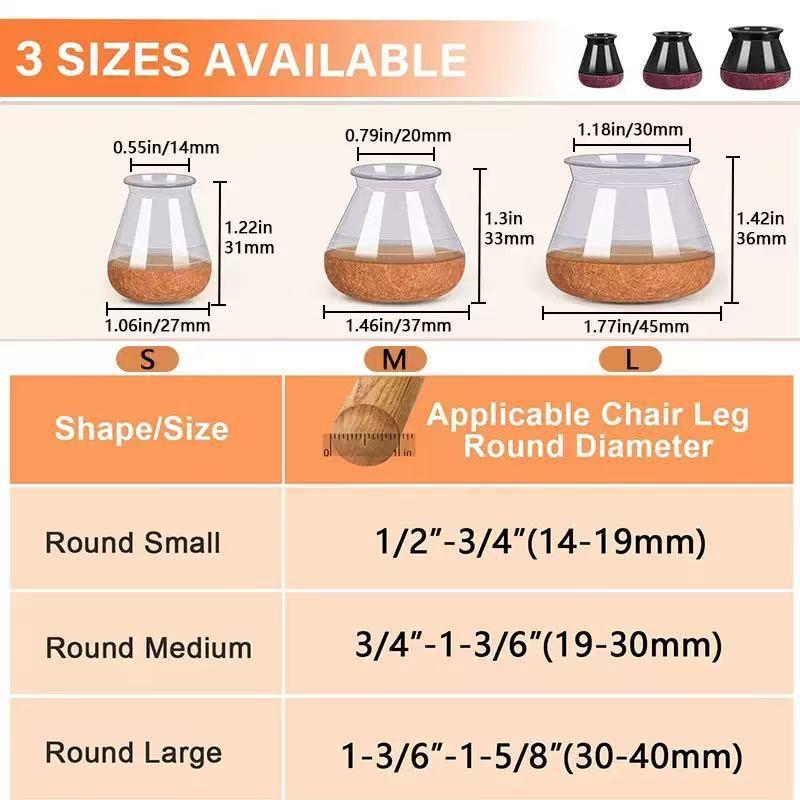 New TPE Thickened Chair Leg Protectors - Silent Pads for Chairs and Tables