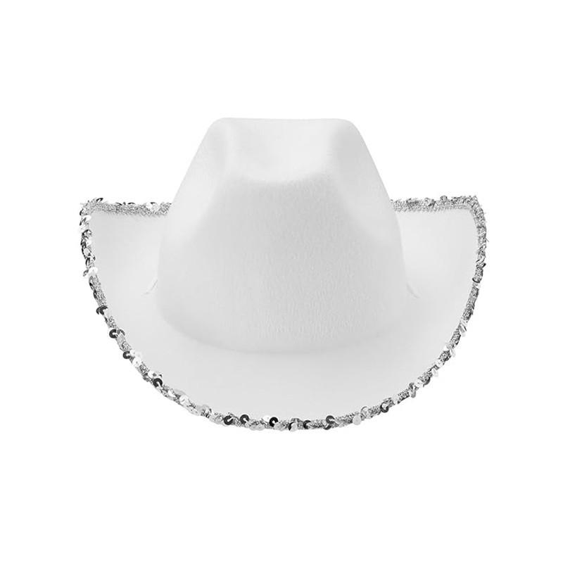 Christmas Cowboy Hat With Silver Edge For Holiday Party Costumes