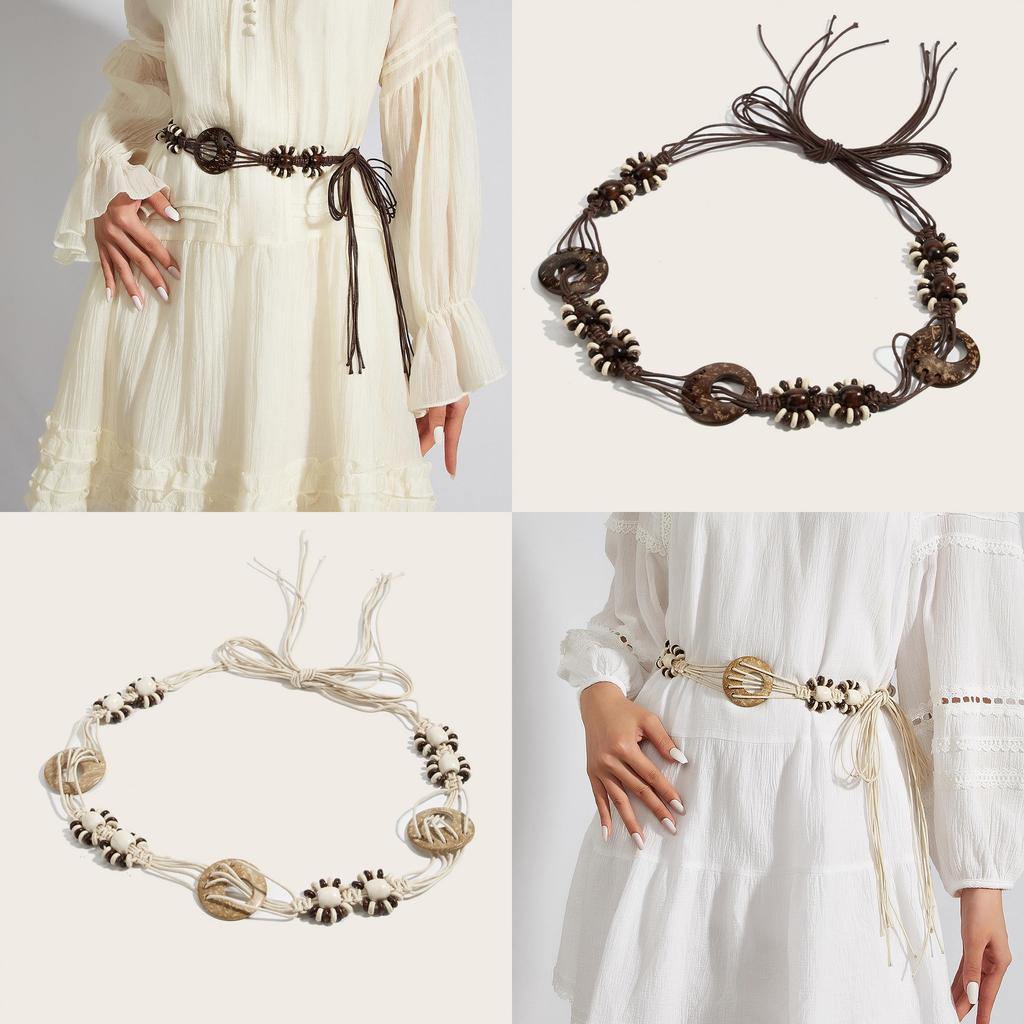 Handgewebte Taillenkordel im ethnischen Stil für Damen mit Bindedesign für Sommer-Outfits