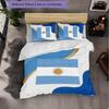 Argentina Football Pattern 3 Pieces Bedding Set Soft Microfiber Duvet Cover with Pillow Cases for Bedroom