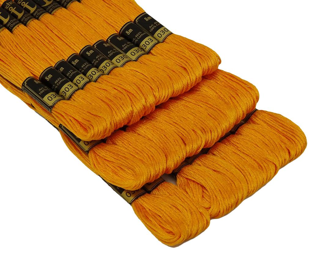 IBA Indianbeautifulart Stranded Cotton Thread Hand Cross Stitch Sewing Embroidery Floss Skeins-Fire