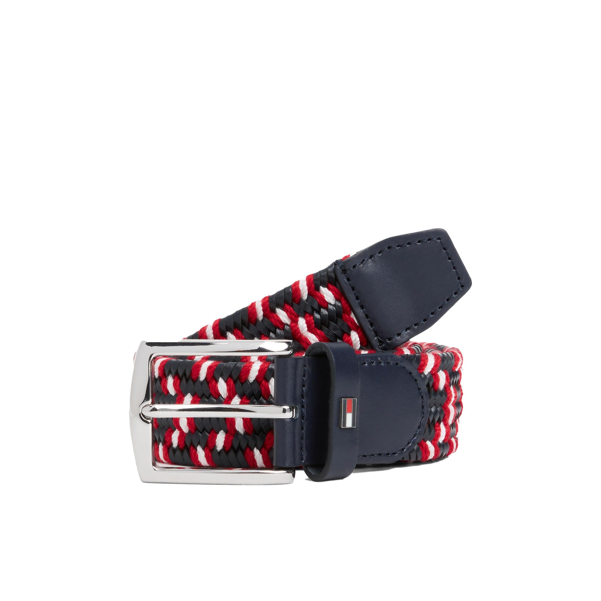 [Tommy Hilfiger] Denton Elastic Leather Belt AM13375 85cm Red 0GY