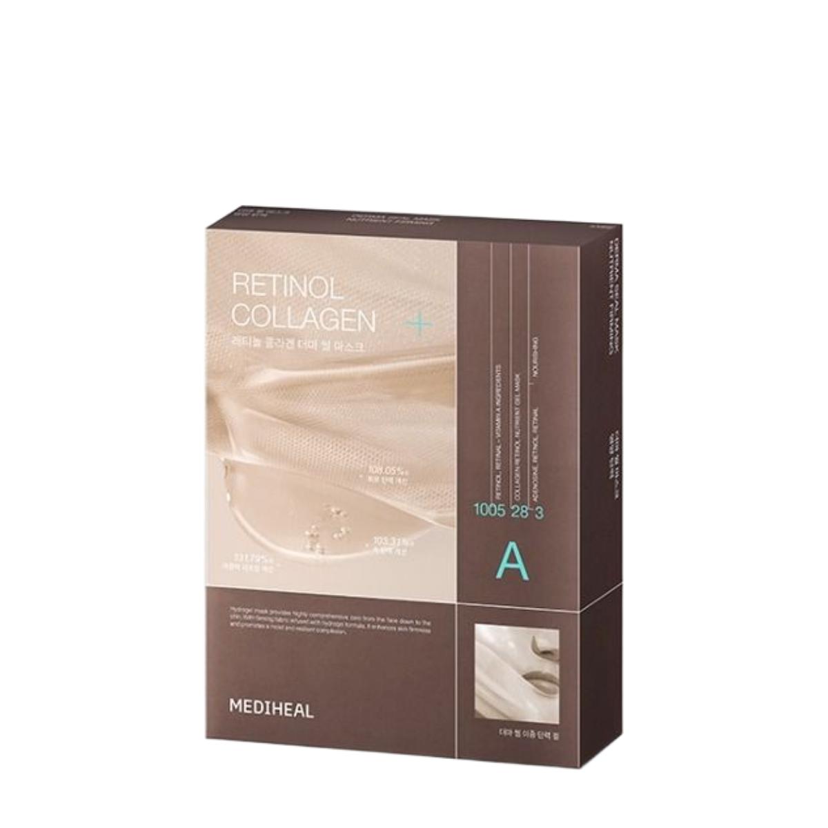 MEDIHEAL Retinol Collagen Derma Seal Gel Mask 4-Pack Set Firming Boosting Anti Aging Facial Sheet Mask