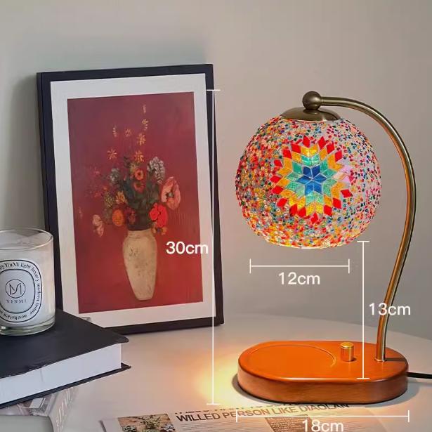 

American Retro Aromatherapy Lamp Warm and Romantic Bedroom Bedhead Candle Fusion Atmosphere Light Birthday Gift for Girls without candles&Conventional switch&UK Plug