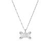 Higan Flower Bow Necklace Women'S Light Luxury Simple Versatile Zircon Pendant Same Neck Chain