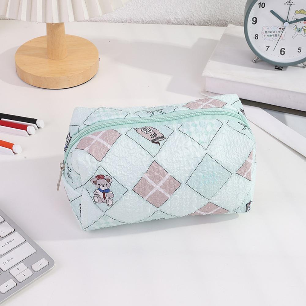

Forest Pastoral Style Pen Bag Cartoon Print Stationery Storage Bag Back To School зелений