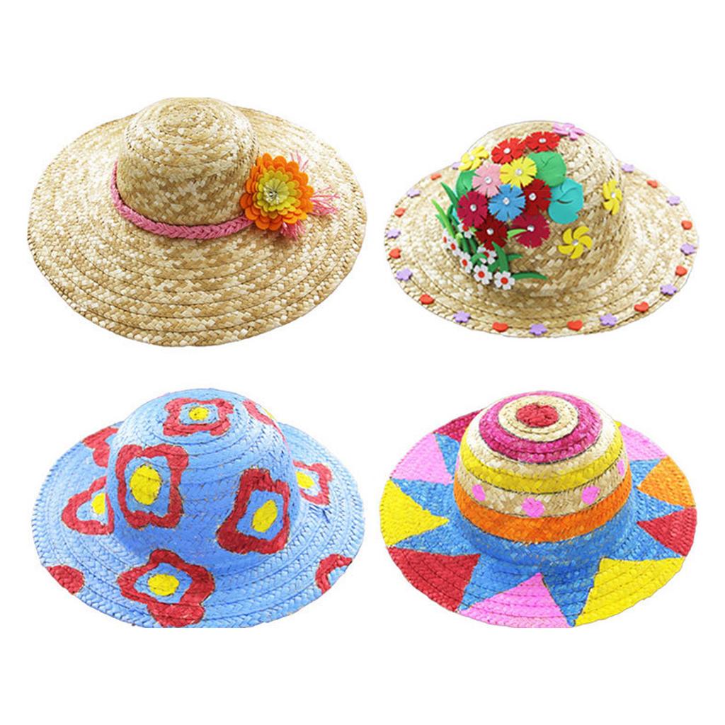 Straw Hat Unleash Your Creativity with DIY Painting Hat for Artists and Crafters Trendy Fashion Accessory DIY Straw Hat
