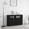 Sideboard in Black Oak Look 116 x 30 x 75 cm Engineered Wood