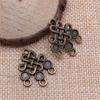 Pendants For Crafts Brand: WYISYWG Antique Bronze Color Chinese Lucky Knot Earring Connector 26x21mm 4Pieces