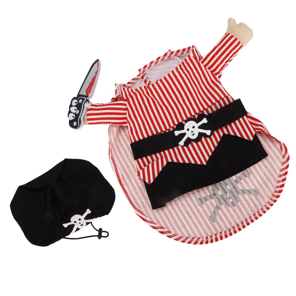 Pirate Pet Costume Set Festive Fun Dress Up Party Cosplay Pet Outfit Suitable for Dogs and CatsS