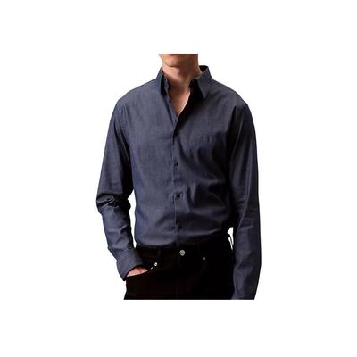 Minimalist Comfortable Versatile Casual Long Sleeve Shirt Men Shirts Dark-Blue 40QM157-410