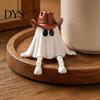 Ghost Figurines for Halloween Pumpkin Figurine, 3D Printed Statue with Stress Relief Fidget Toys Poseable Joint, Spooky Articulated Decor Ornament