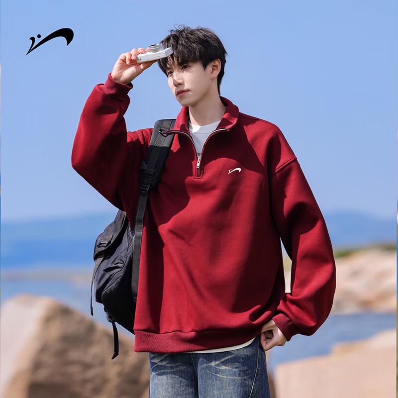 

Guirenniao Men s Half-Zip Pullover Sweatshirt L