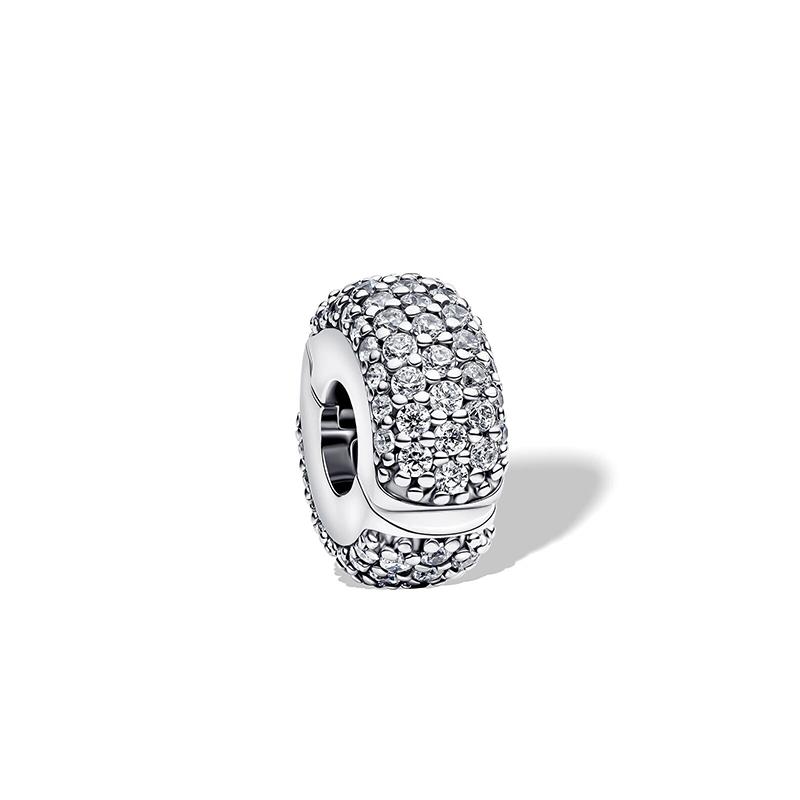 Sparkling Original Charms Fit Original 925Silver Bracelets Paw Print Stones&Enamel Clip Moveable Toy Cube Beads DIY Jewelry Gift