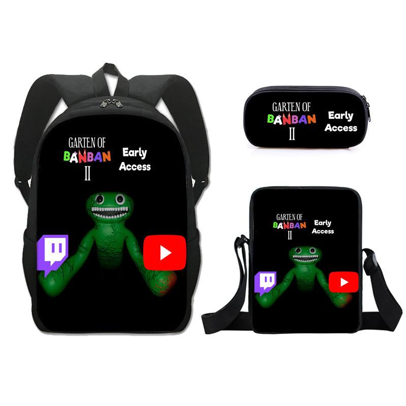 Garten of Bamban Klasse Garten Grund- und Sekundarschüler Rucksack Umhängetasche Federtasche Umhängetasche Dreiteiliges Set