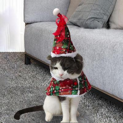 2 Pack Cat Cape Kitty Cloak with Hat Universal Adorable Costume Pet Clothes for Kitten Puppy