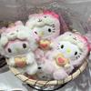Cute Big Squirrel Tail Plush Toy Keychain Kawaii Cookie Squirrel Series Fluffy Melody Kuromi Kitty Cat Doll Stuffed Toy