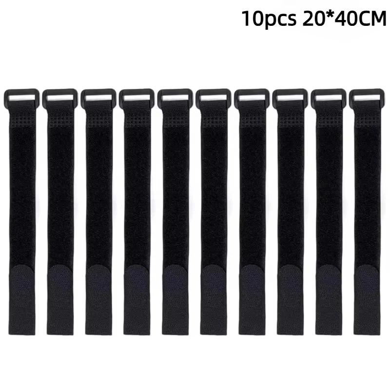 10Pcs Reusable Hook And Loop Nylon Adjustable Wire Fastener Wrapping Cinch Straps Securing Cable Cord Management