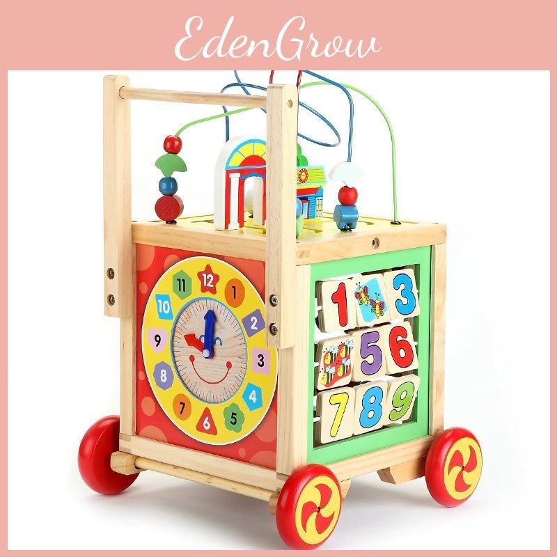 Wooden Childrens Learning Walker With Multifunction For Early Development