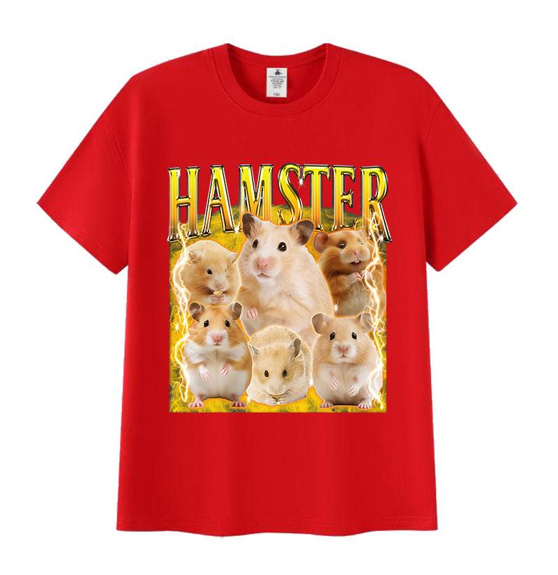Funny Hamster Meme Graphic T Shirt Unisex Women Vintage Harajuku Fashion Tshirts Casual High Quality Oversized Cotton Tshirt Tops