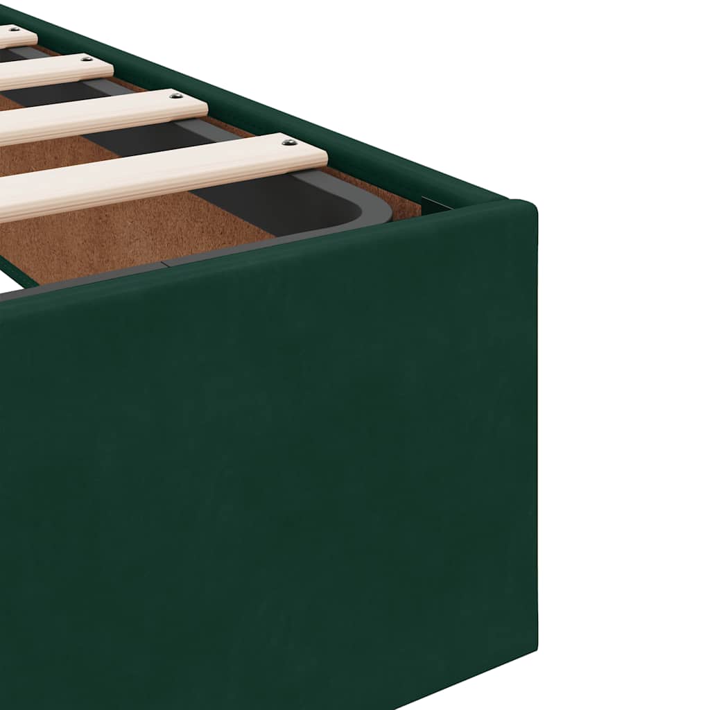Ottoman Bed Without Mattress Dark Green 140x200 Cm Velvet
