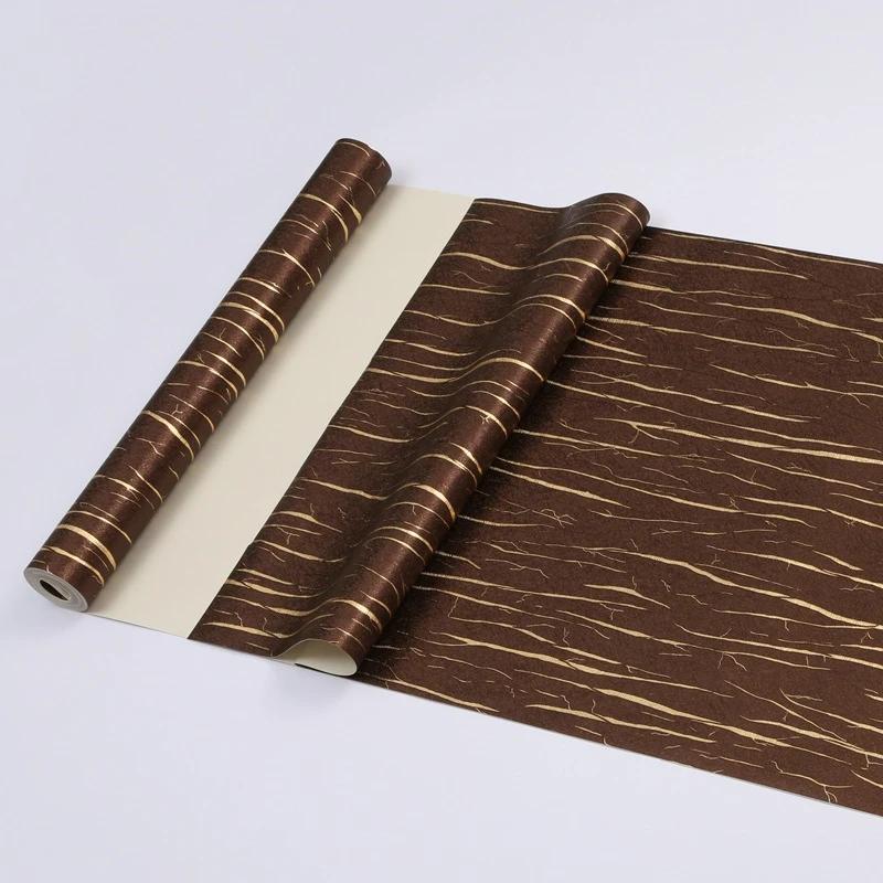 Dark Coffee Color 3D Gold Line Dark Pattern Wallpaper Living Room Restaurant el Simple Pure Color Gold Pattern Wall Stickers