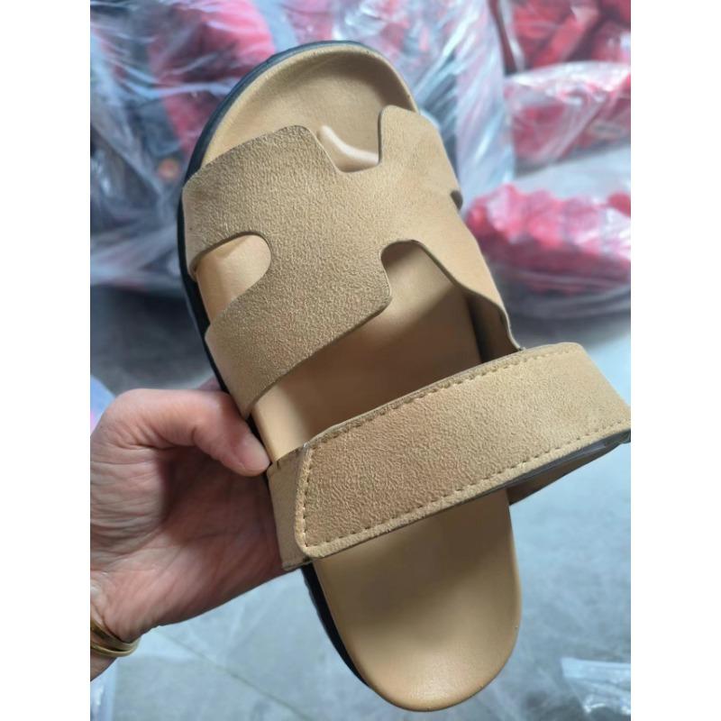 Sandales à semelles épaisses, fermeture Velcro grande taille, couleurs contrastées, adaptées aux chaussures décontractées pour femmes, polyvalentes et polyvalentes