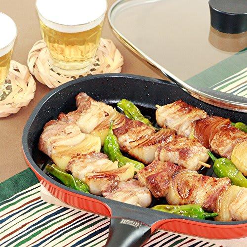 Wahei Freize Bratpfanne, Grillpfanne, perfekte Fischpfanne für filetierten Fisch, Kongarian, mit Deckel, diamantbeschichtet, IH-kompatibel, KM-9149