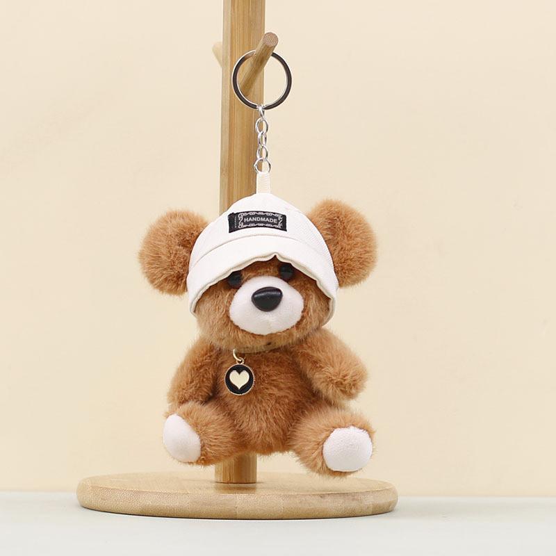 Plush Bear Pendant Keyring With Hat And Heartshaped Necklace Design Kids For