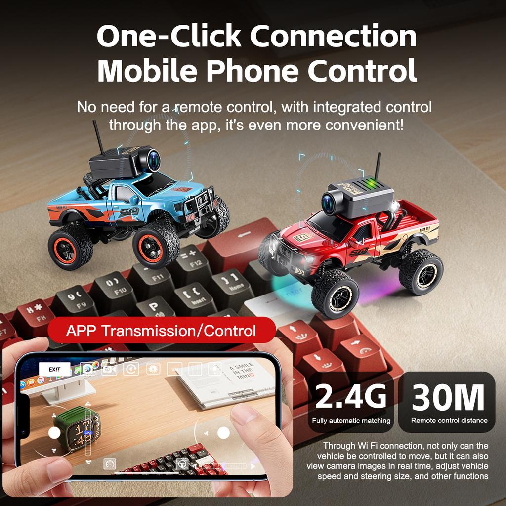 AAXU1 WLtoys 6407 1:64 Scale Mini RC Car Toy Model with Remote Control And WiFi APP Desktop Remote Camera Control RC Cars