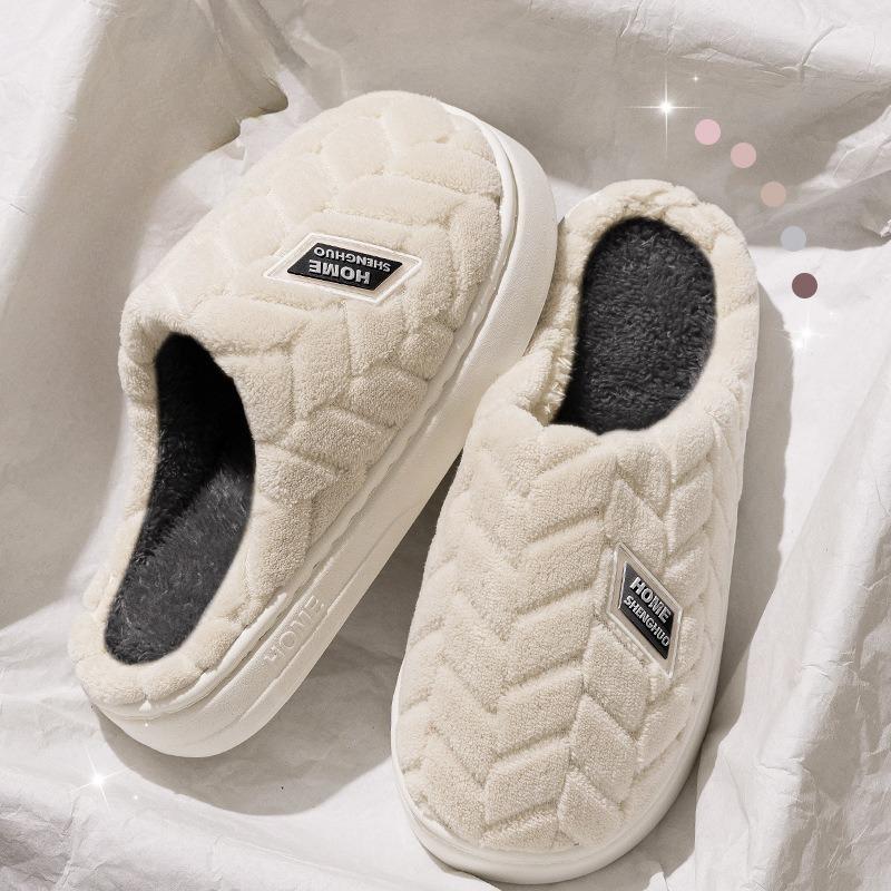New Thick-soled Cotton Shoes for Women, Indoor Thick-soled Warm and Anti-slip Slippers