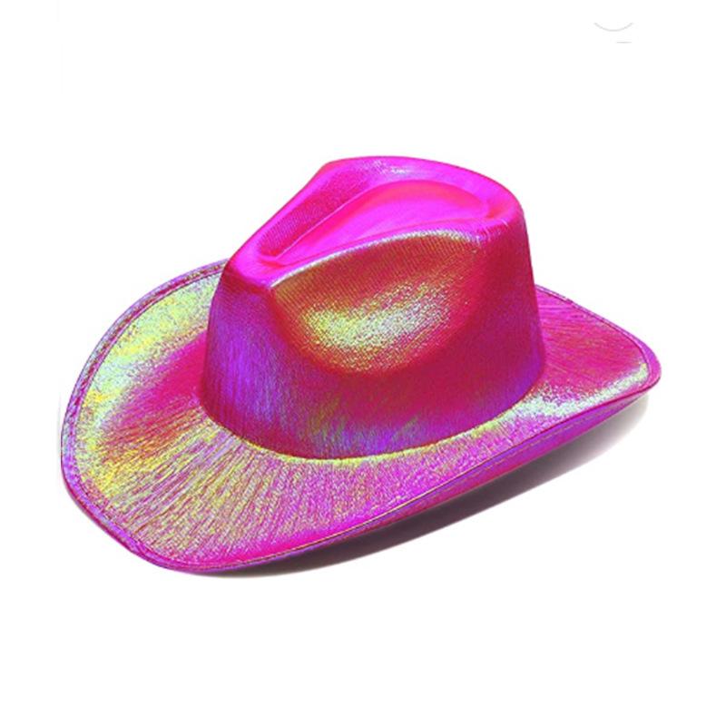 Iridescent LED Light-up Sequin Cowboy Hat for Christmas and Halloween Carnival