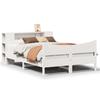 VidaXL Cadre de lit sans matelas blanc 135x190 cm bois de pin massif 3323309